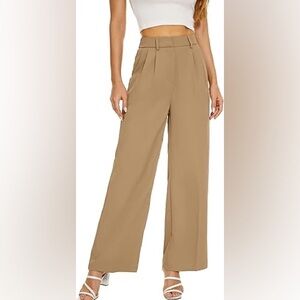 Women's FUNYYZO Tan Wide-Leg Pants